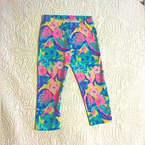 Girls Cat and Jack bright floral leggings -7/8 M